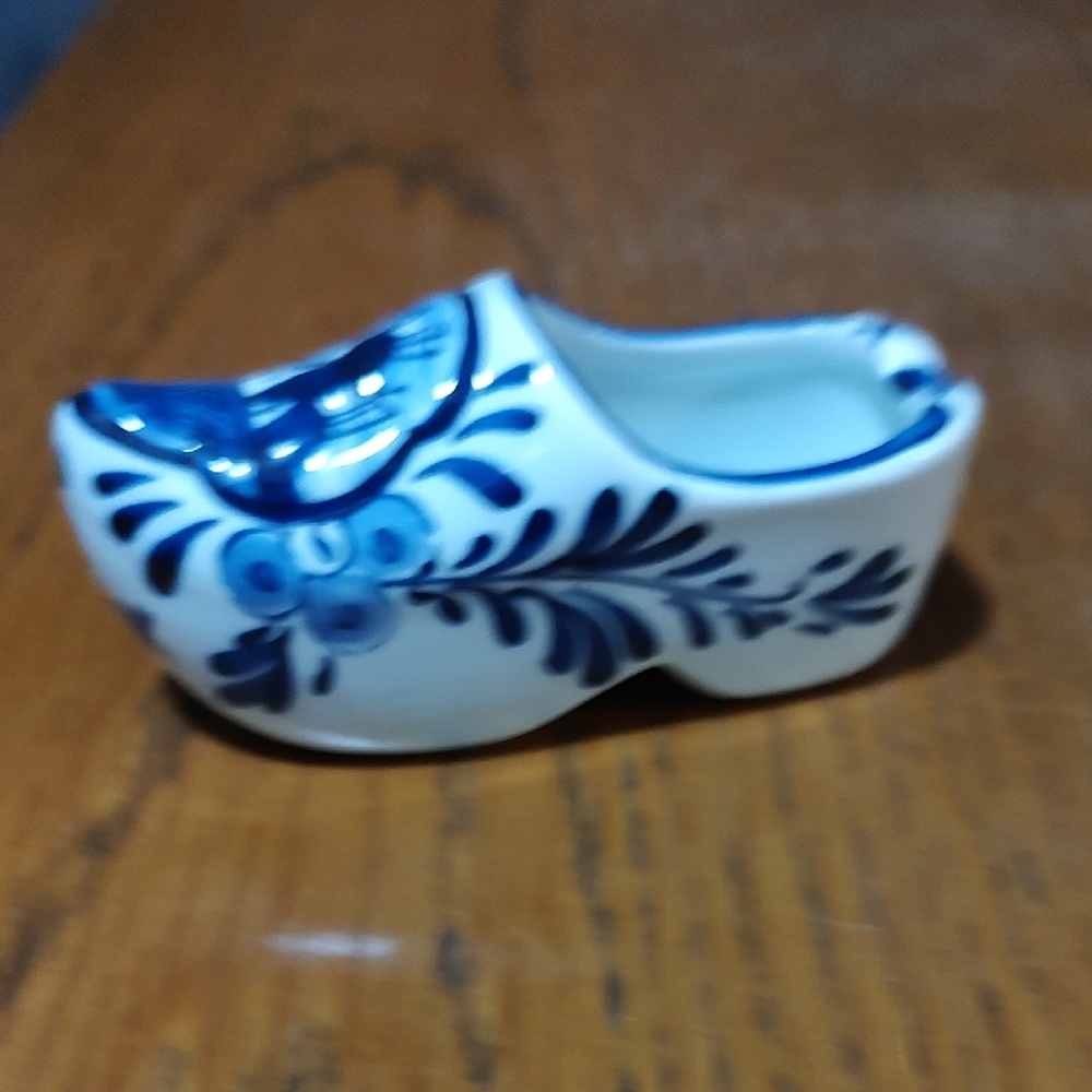 Blue and White Ceramic Clog